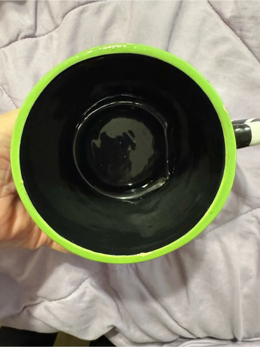 Beetlejuice Striped Ceramic Mug - Black & Lime Green